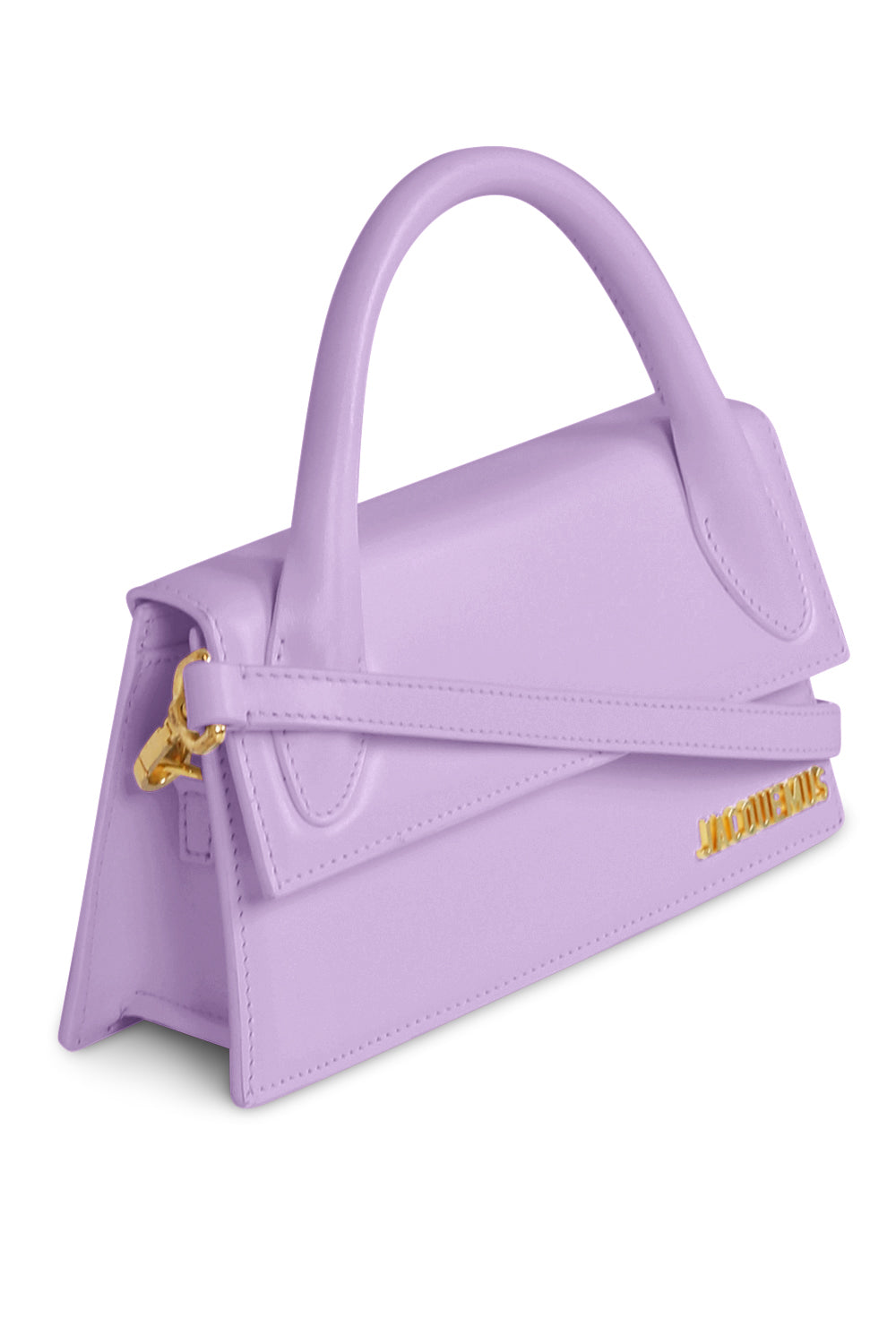 Jacquemus Le Chiquito Long Lilac in Cowskin Leather with Gold-tone - US