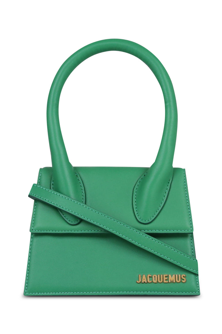 Le Chiquito Moyen Leather Tote in Green - Jacquemus