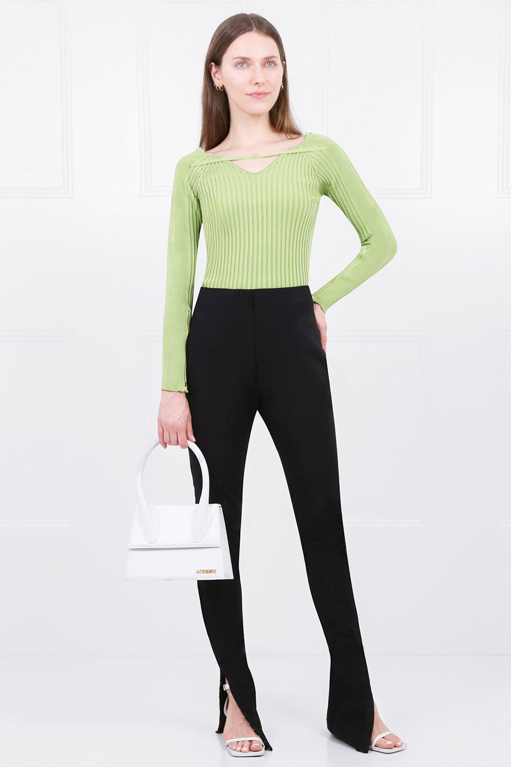 JACQUEMUS RTW LA MAILLE ORO KNIT TOP | APPLE GREEN