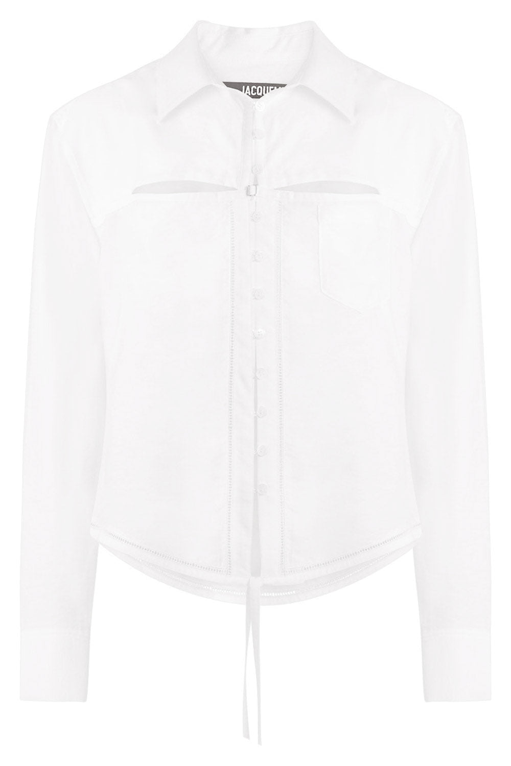 JACQUEMUS RTW LE CHEMISE NAPPE CUTOUT SHIRT | WHITE