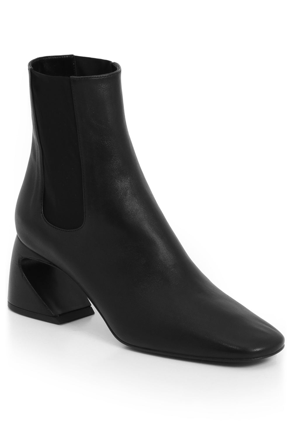 JIL SANDER SHOES ANKLE BOOT WITH CURVED HEEL 65MM BLACK