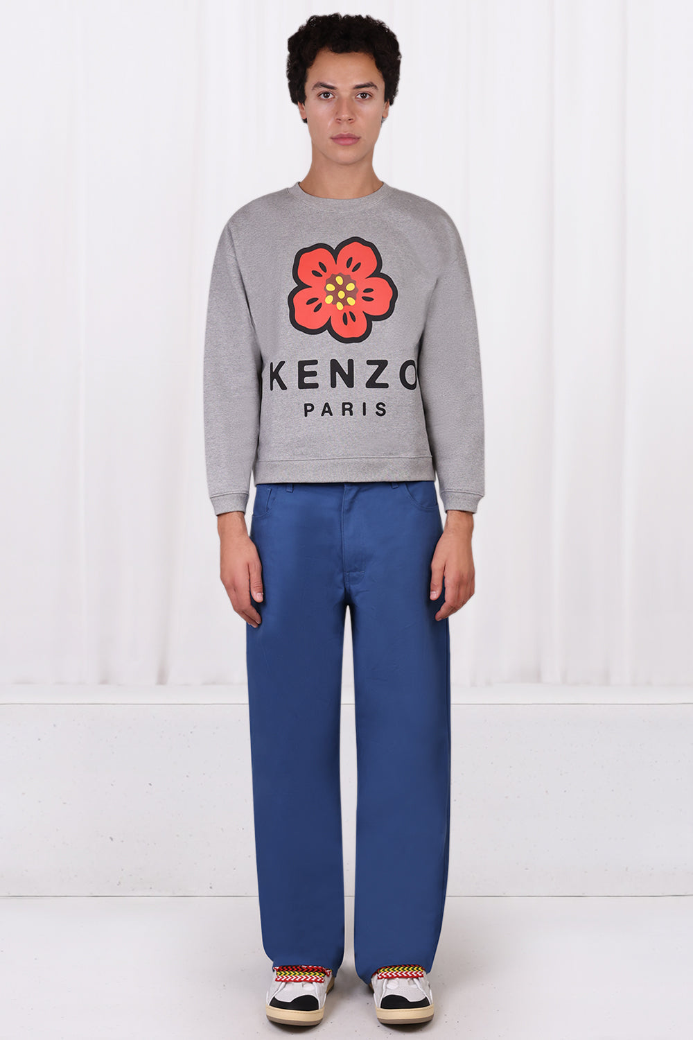 KENZO SEASONAL LOGO CLASSIC SWEAT PEARL GREY NEW SEASON PARLOUR X