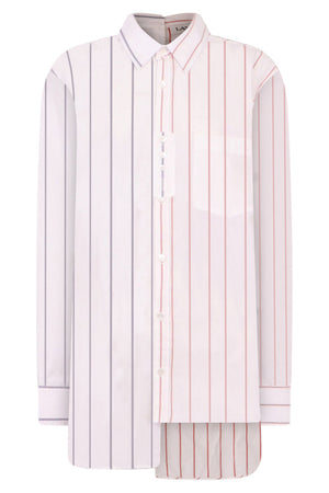 LANVIN RTW STRIPE ASYMMETRIC SHIRT | WHITE/BLUE