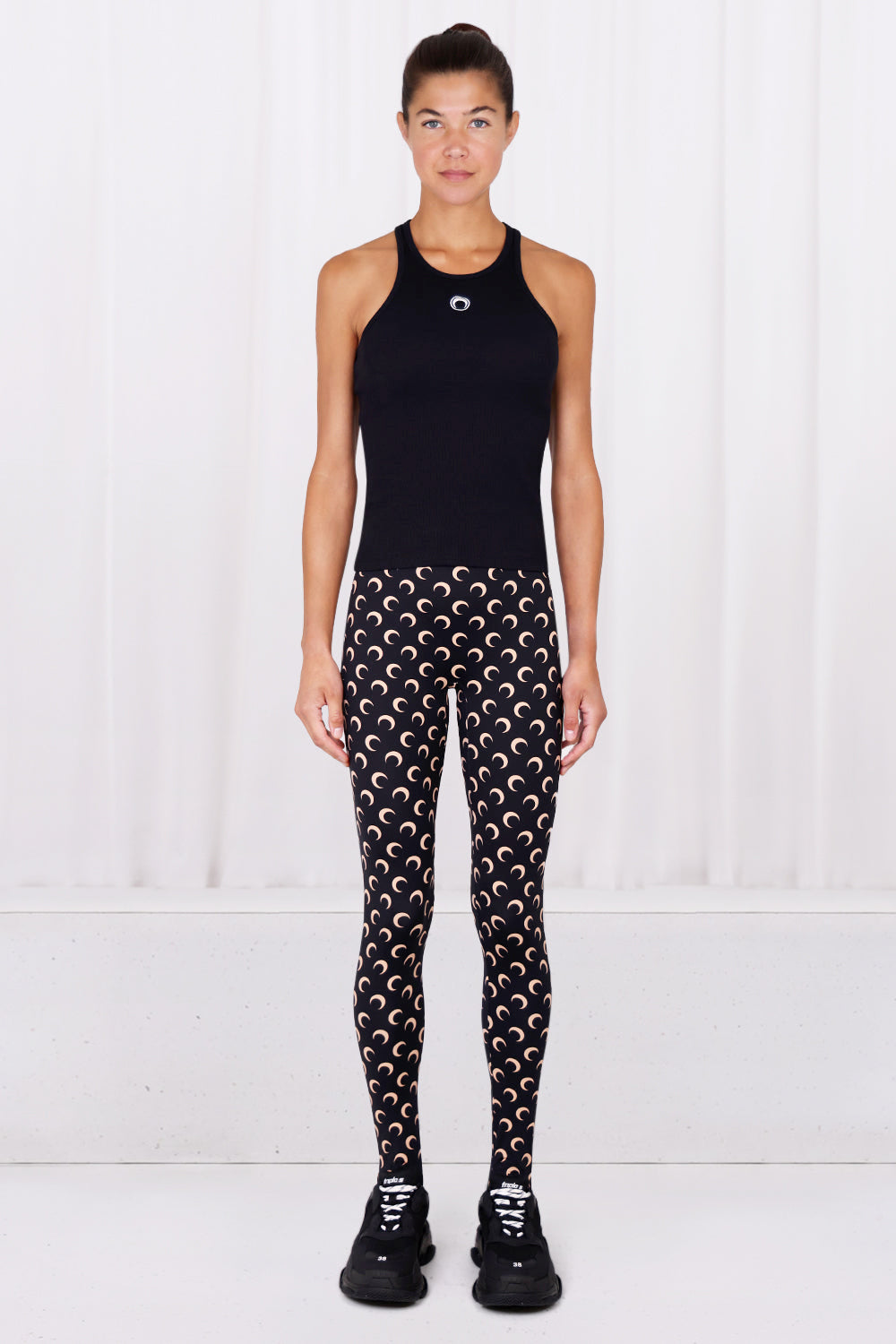 MARINE SERRE RTW MOON FUSEAUX LEGGINGS | BLACK