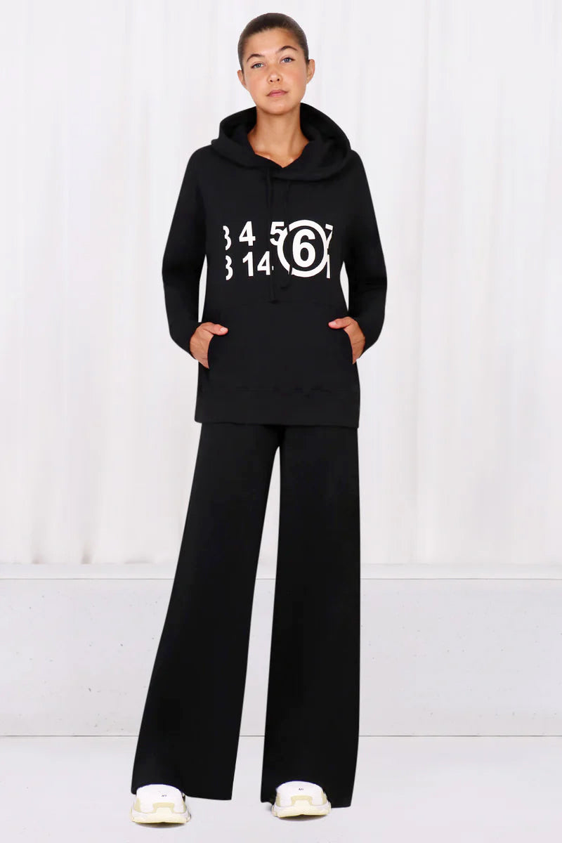 MM6 BY MAISON MARGIELA RTW WIDE LEG LOGO TRACKPANT | BLACK