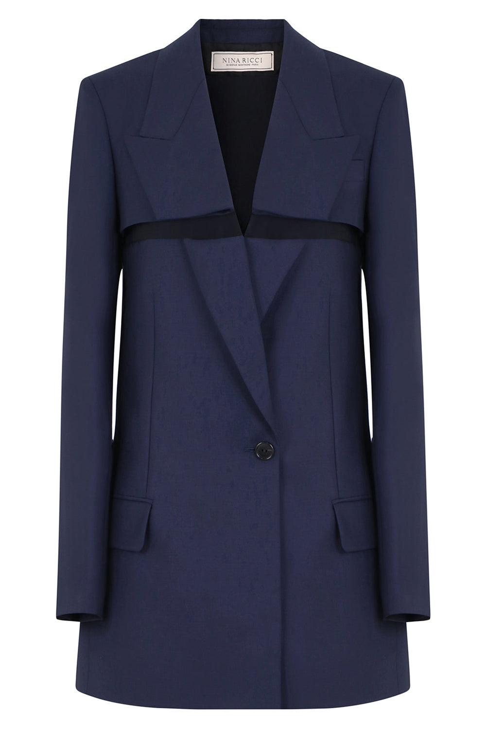 NINA RICCI DECONSTRUCTED TAILORED BLAZER NAVY NEW SEASON ONLINE SYDNEY ...