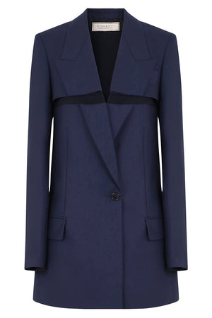 NINA RICCI JACKETS DECONSTRUCTED TAILORED BLAZER NAVY