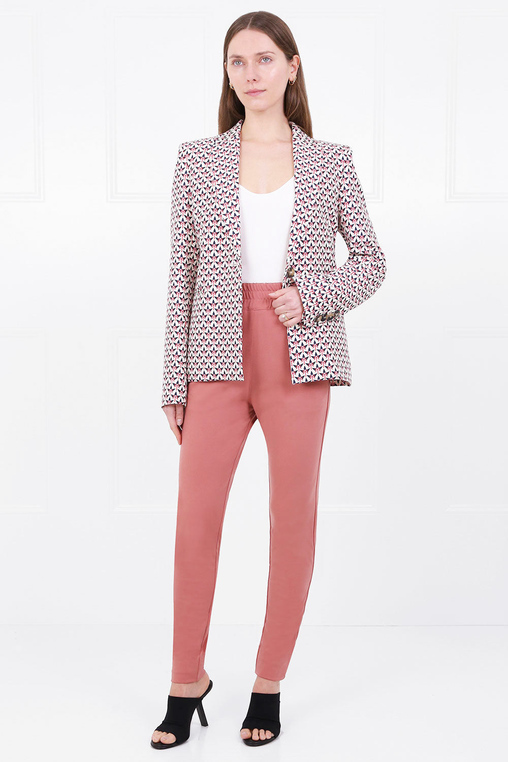 RABANNE RTW 70'S PRINT BLAZER OFF WHITE