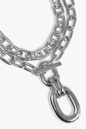 PACO RABANNE JEWELLERY SILVER DOUBLE WRAP ADJUSTABLE CHAIN NECKLACE  | SILVER