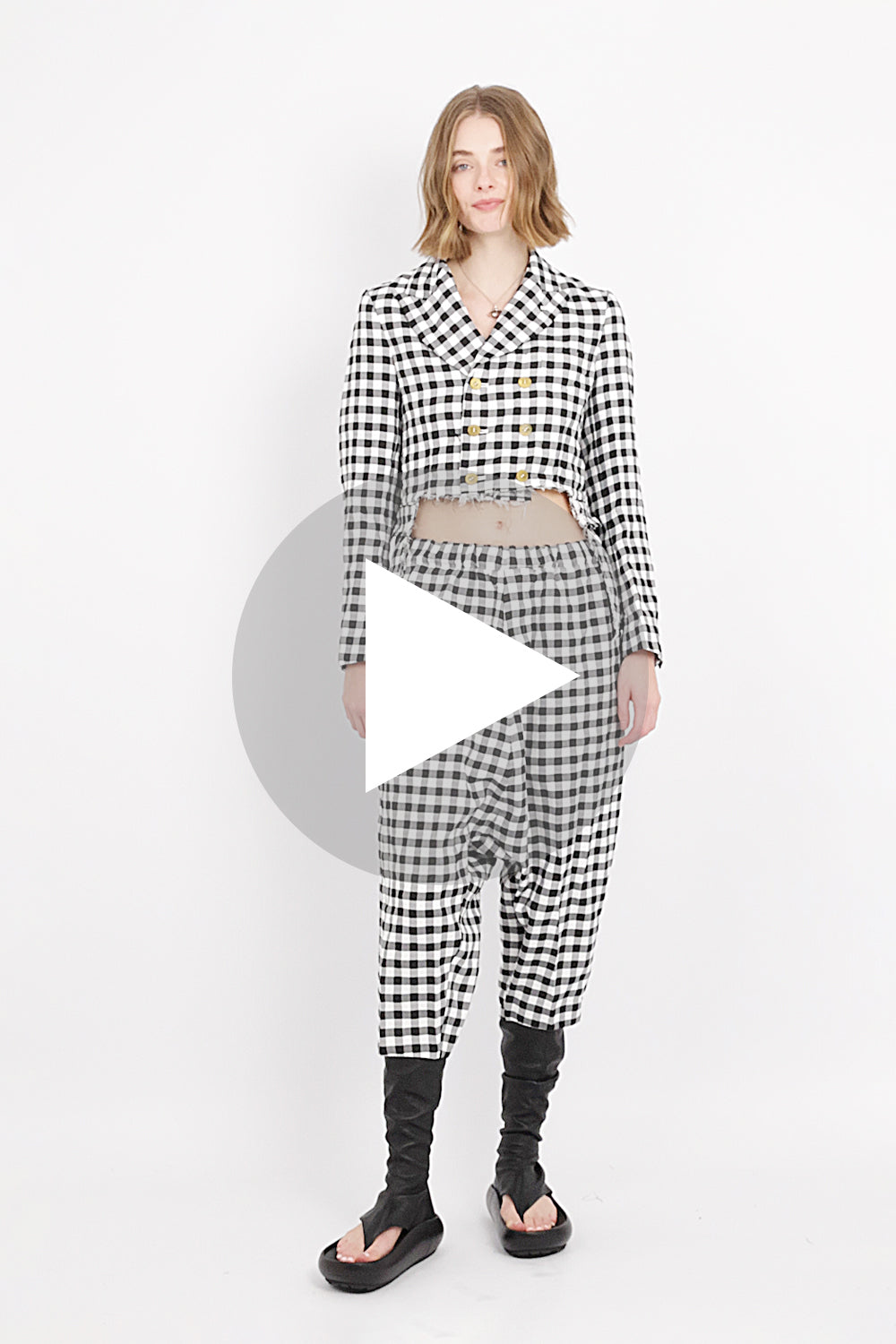 Comme des Garcons Asymmetry Check Pantウエスト平置き…35