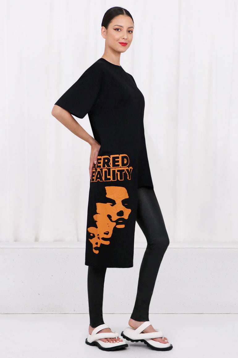 RAF SIMONS RTW ALTERED REALITY CUT OUT T-SHIRT | BLACK