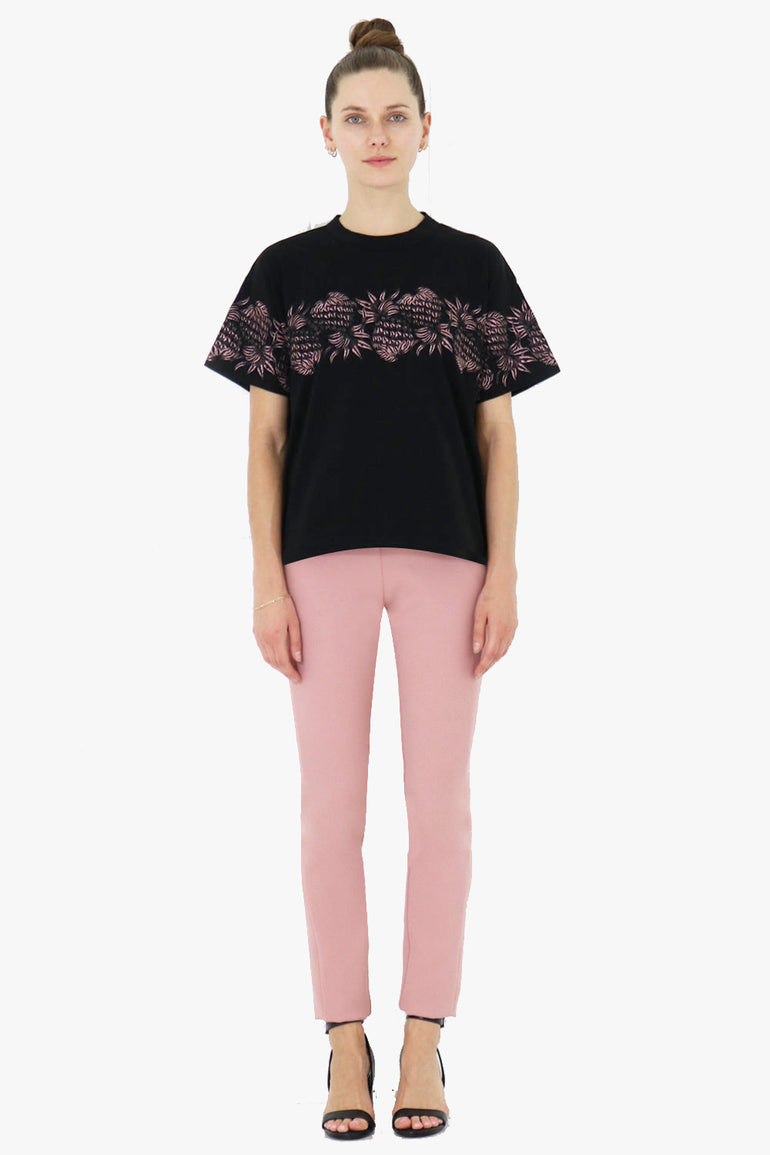 SACAI RTW SUN SURF EMBROIDERED T-SHIRT BLACK