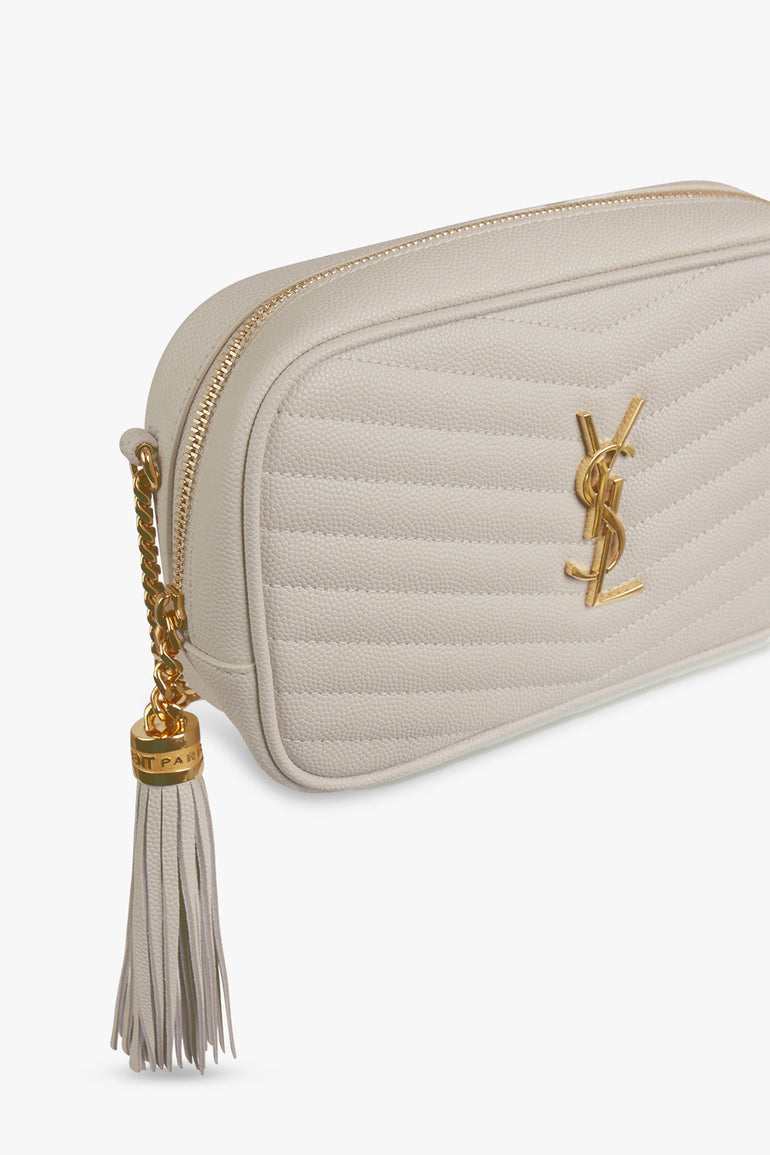 SAINT LAURENT BAGS NEUTRAL LOU MINI QUILTED CAMERA BAG | CREMA SOFT/GOLD