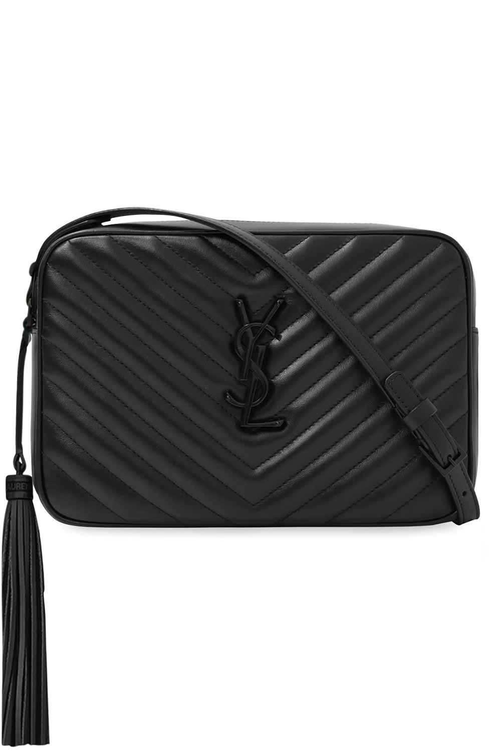 Yves saint laurent black discount grained leather monogram camera bag