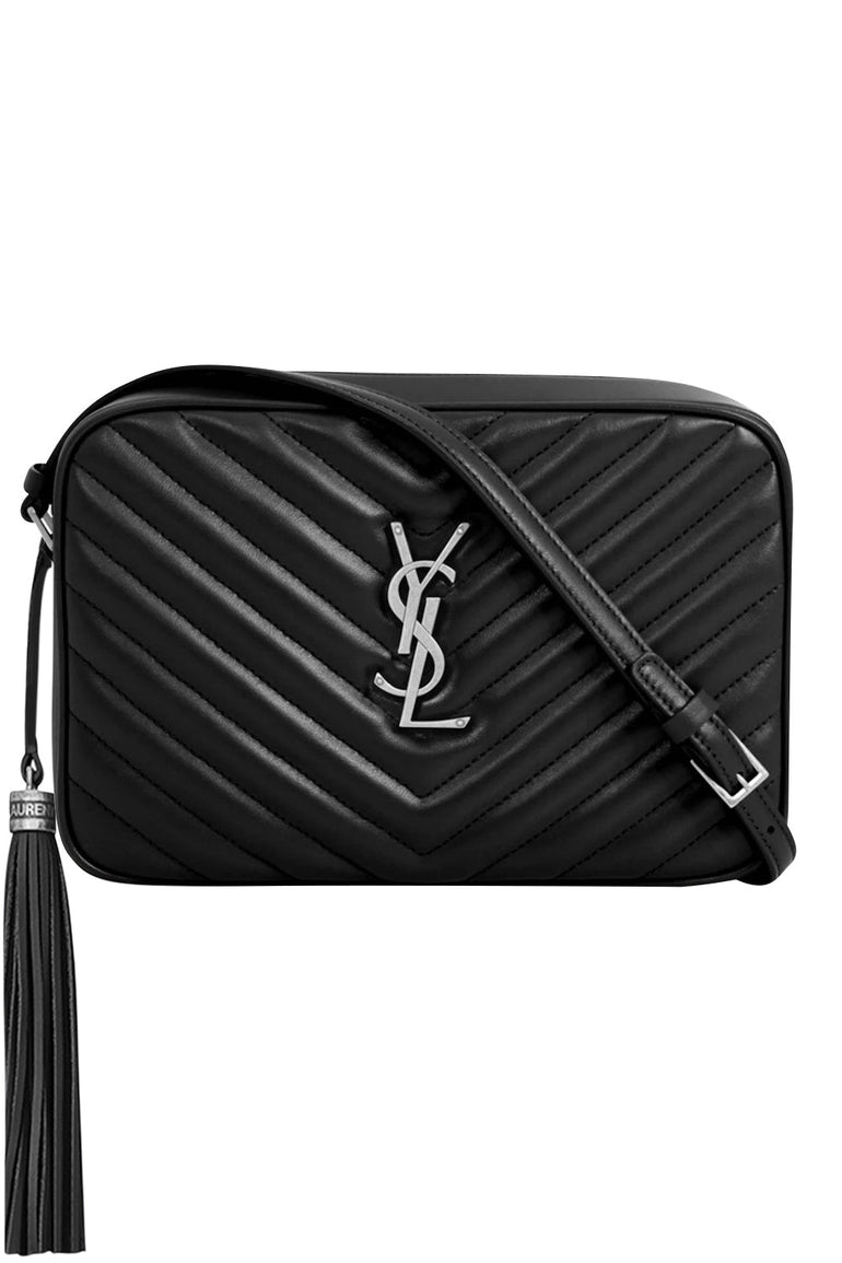 Saint Laurent Lou Mini Ysl Quilted Suede Shoulder Bag