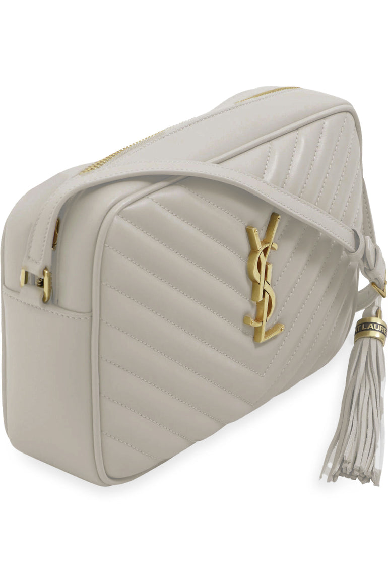 SAINT LAURENT BAGS WHITE LOU QUILTED CAMERA BAG | CREMA SOFT/GOLD