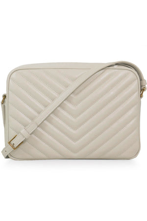 SAINT LAURENT BAGS WHITE LOU QUILTED CAMERA BAG | CREMA SOFT/GOLD