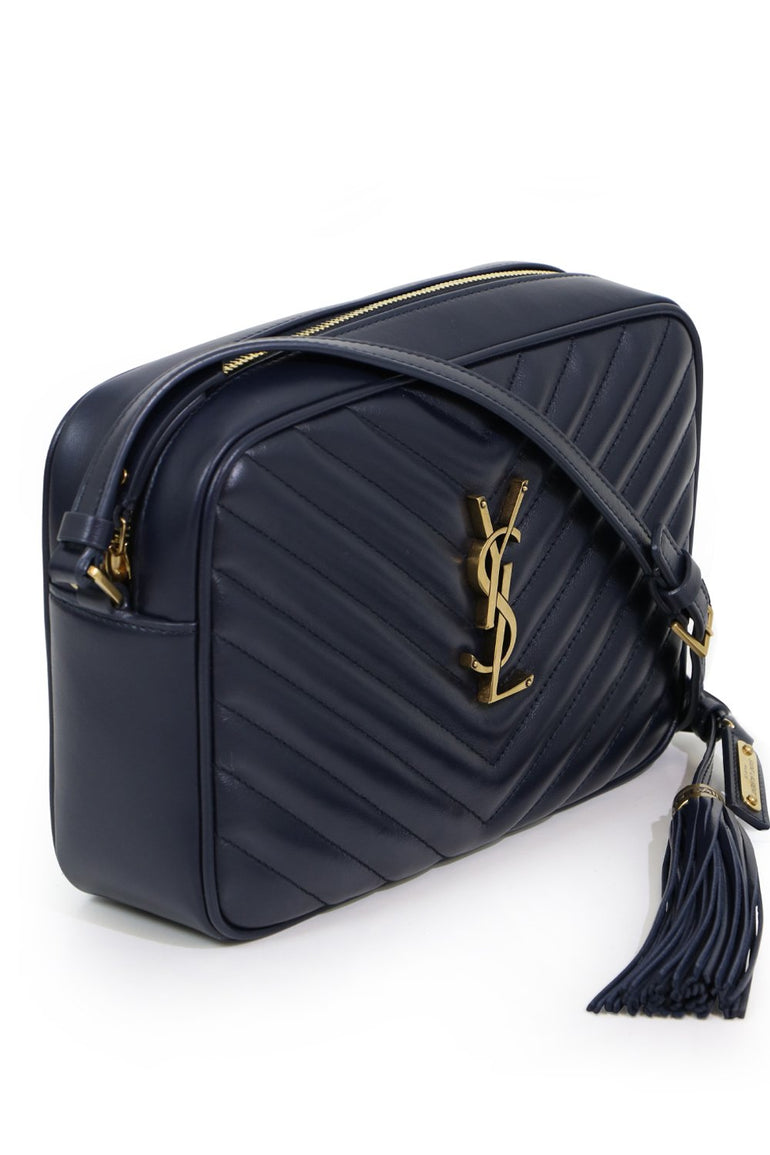 Authentic YSL Leather Lou Camera Bag SAINT LAURENT CAMERA BAG/PURSE MARINE  PPS