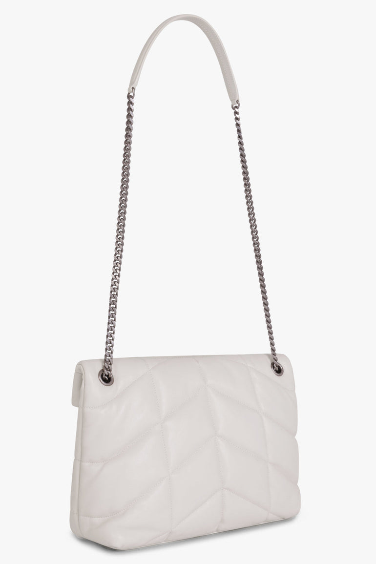 Saint Laurent Medium Loulou Puffer Shoulder Bag - White