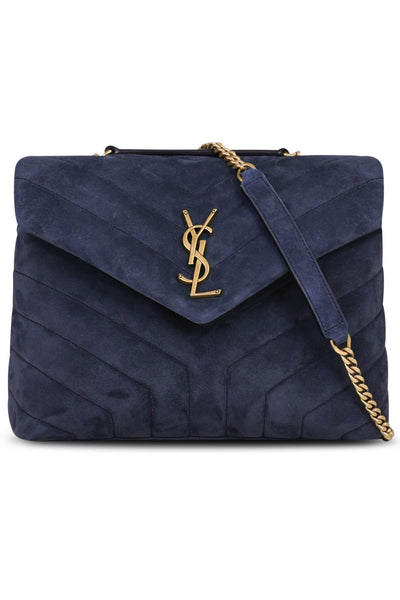 Saint Laurent Kate Ysl Flap Leather Chain Shoulder Bag - Deep Marine