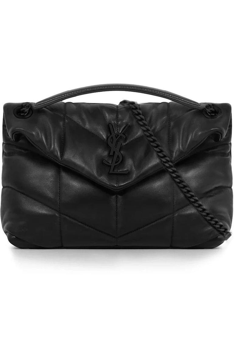 SAINT LAURENT BAGS BLACK LOULOU SMALL PUFFER BAG | BLACK/BLACK