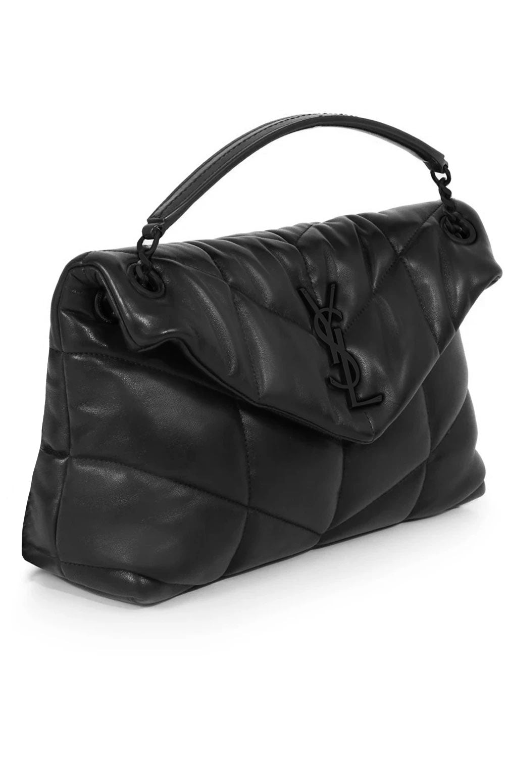 SAINT LAURENT BAGS BLACK LOULOU SMALL PUFFER BAG | BLACK/BLACK