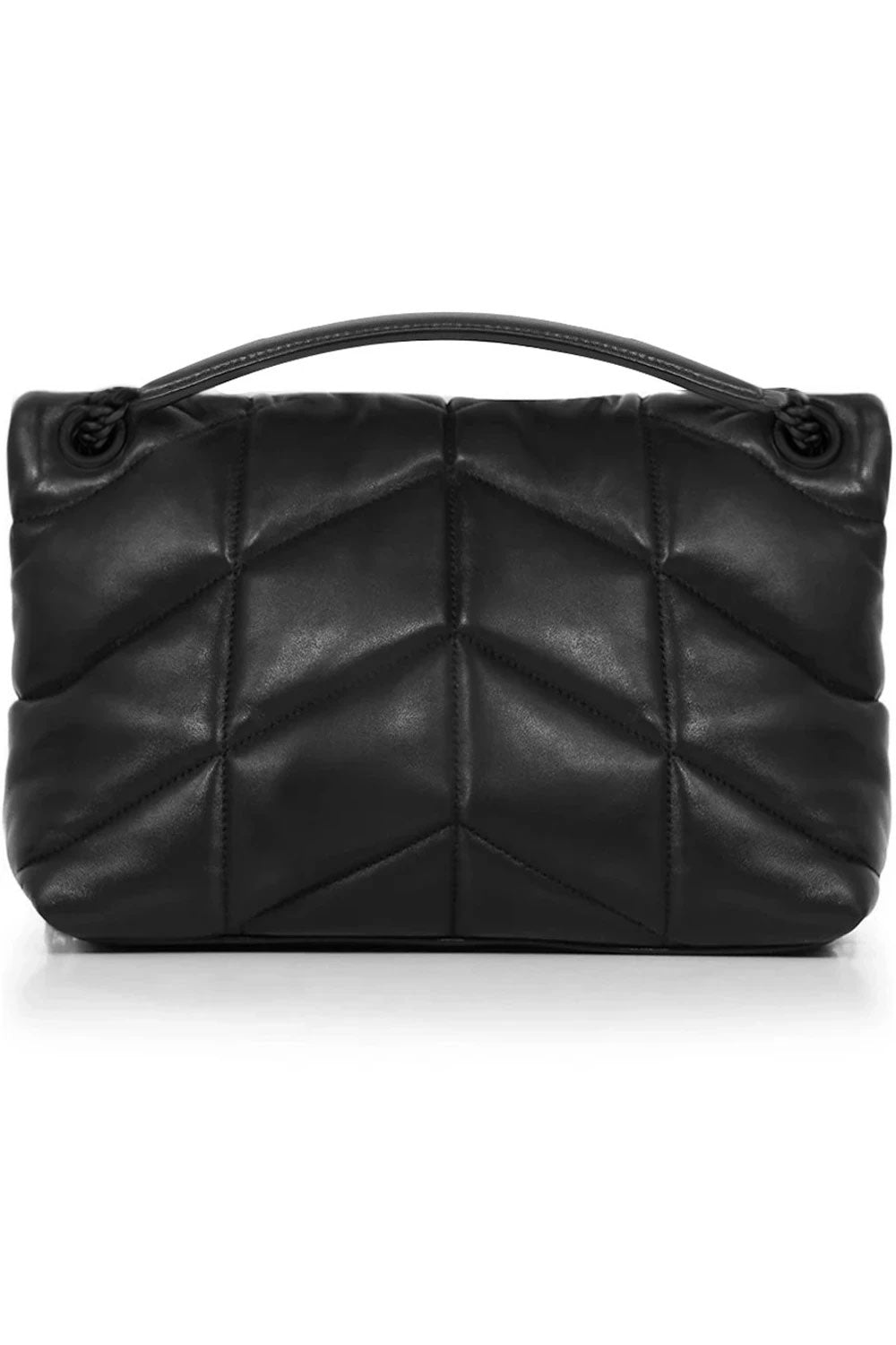 SAINT LAURENT BAGS BLACK LOULOU SMALL PUFFER BAG | BLACK/BLACK