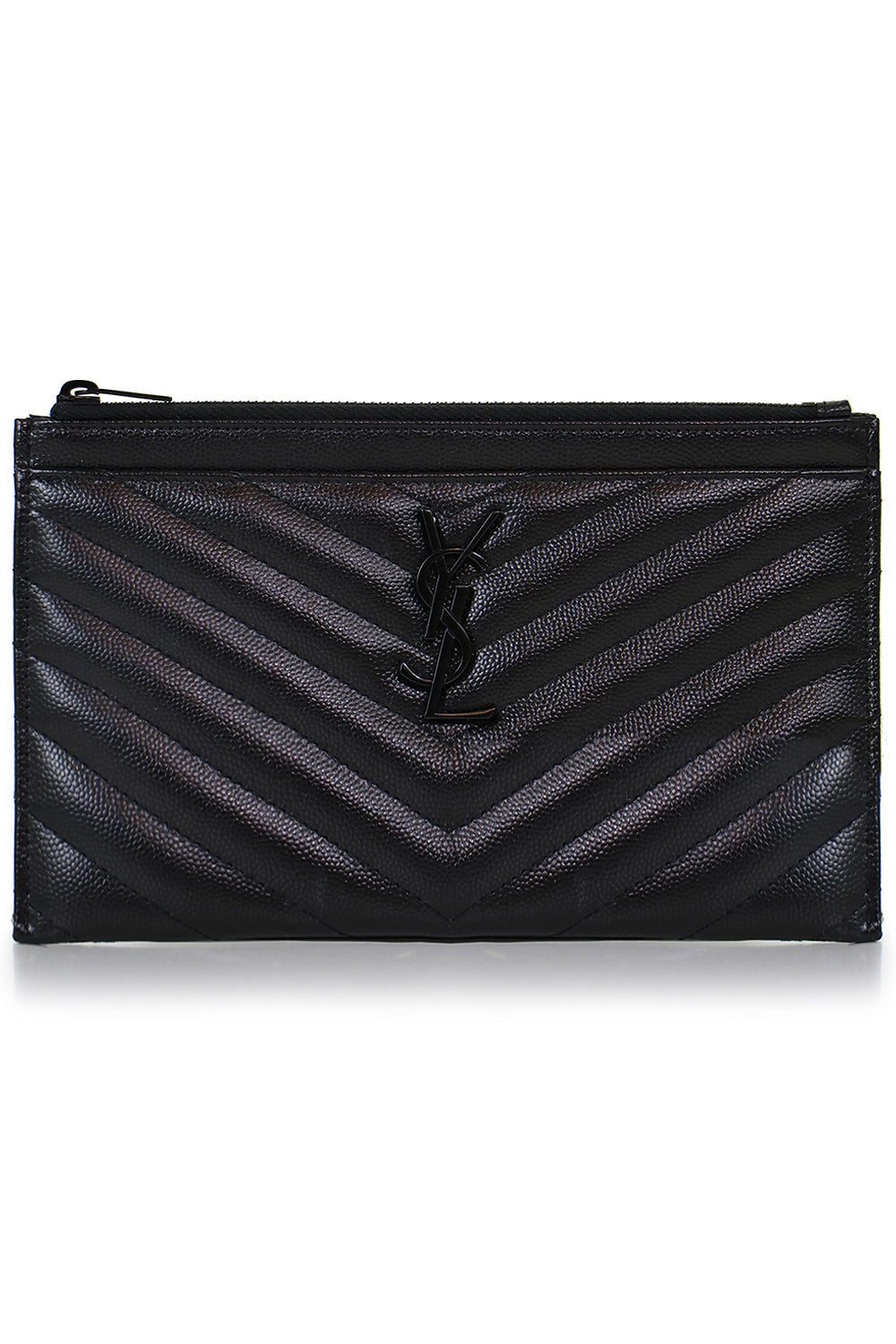 Monogram Bill Embossed Leather Pouch
