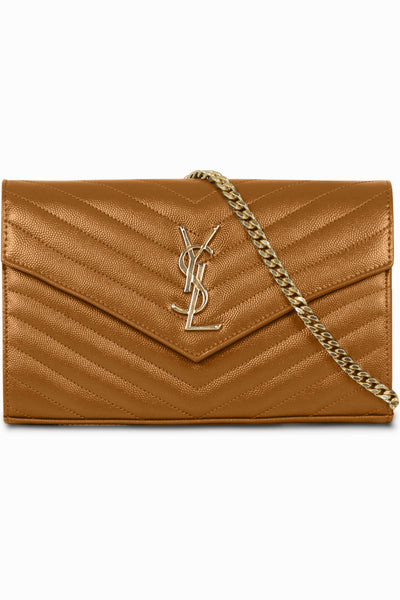 YSL SMALL MONOGRAMME QUILTED CHAIN WALLET BLACK GOLD PARLOUR X SYDNEY –  Parlour X