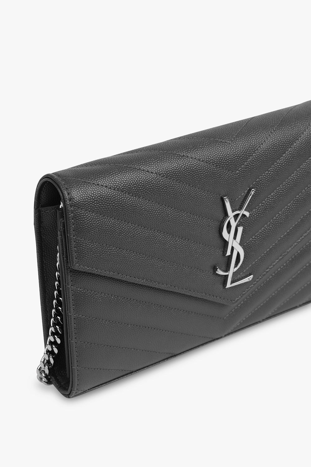 SAINT LAURENT SMALL MONOGRAMME QUILTED CHAIN WALLET OPYUM RED GOLD –  Parlour X