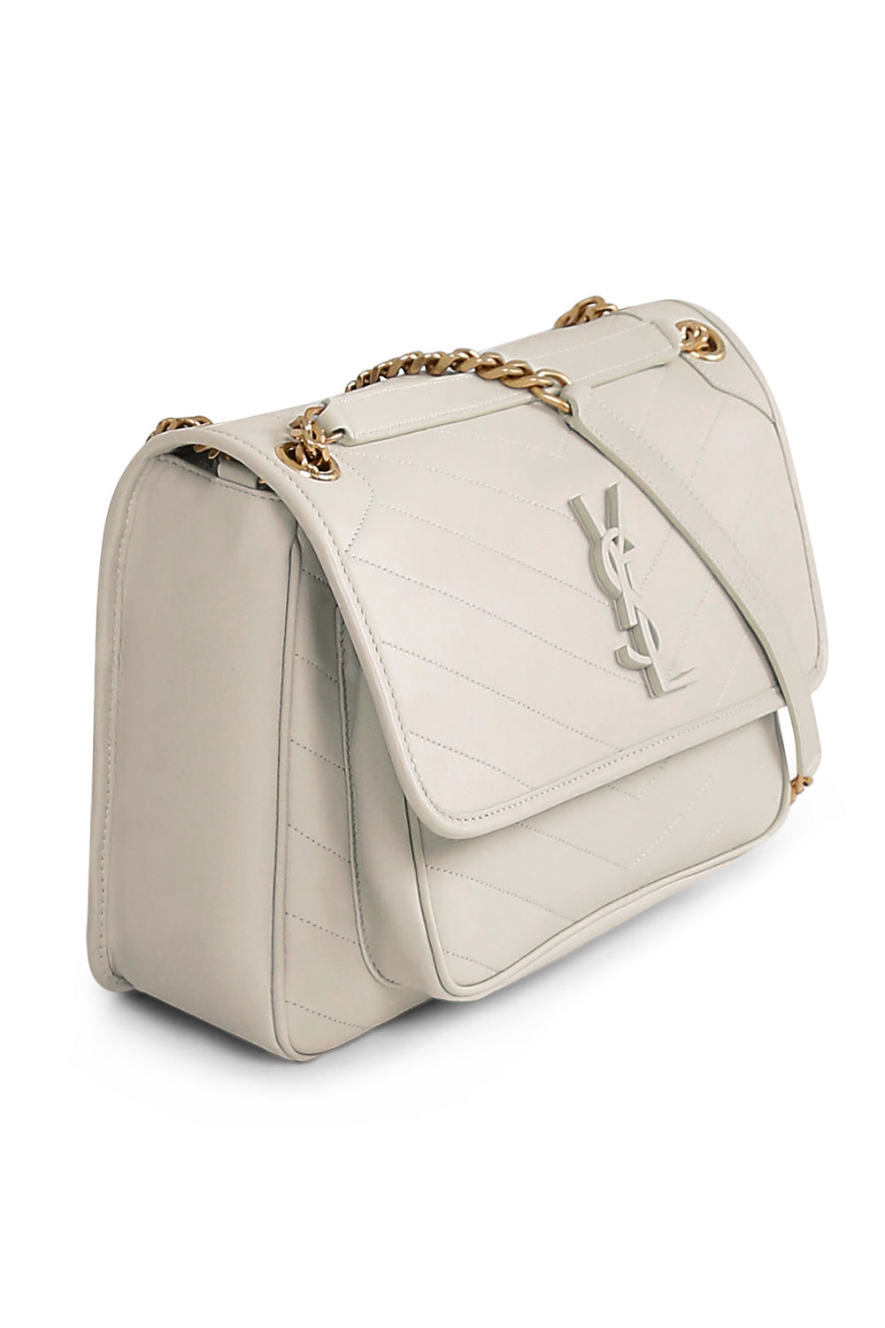 SAINT LAURENT BAGS WHITE NIKI MEDIUM BAG | CREMA SOFT/GOLD