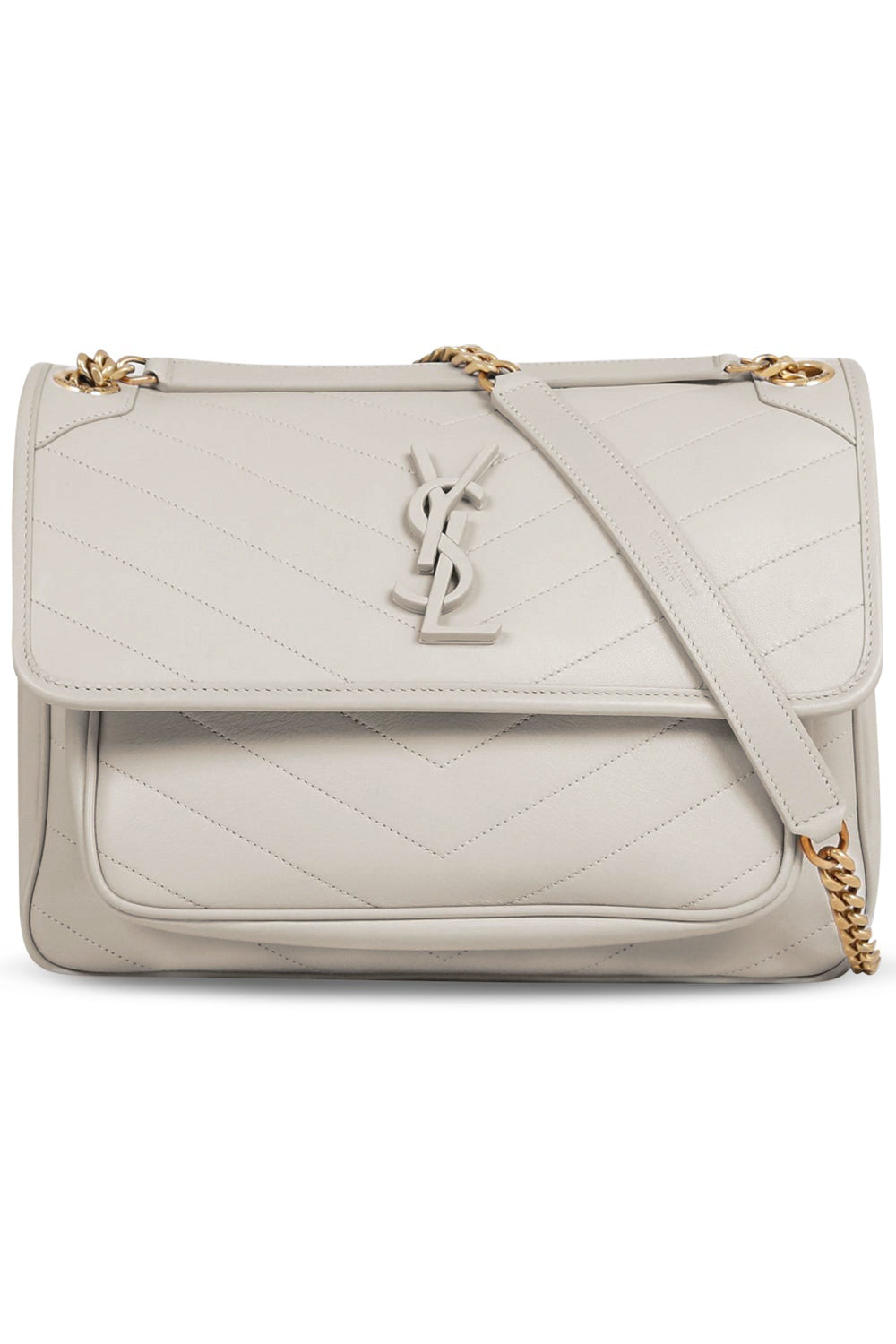 SAINT LAURENT BAGS WHITE NIKI MEDIUM BAG | CREMA SOFT/GOLD