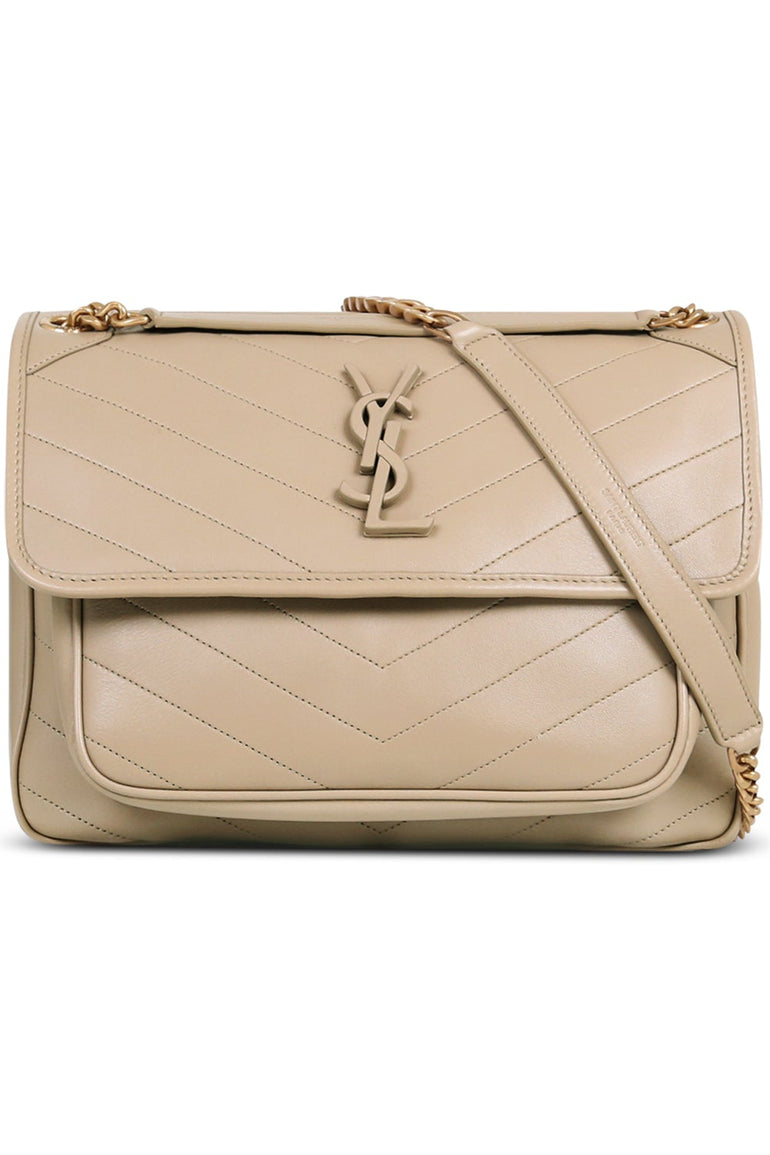 SAINT LAURENT SMALL MONOGRAMME QUILTED POUCH FOG GOLD PARLOUR X