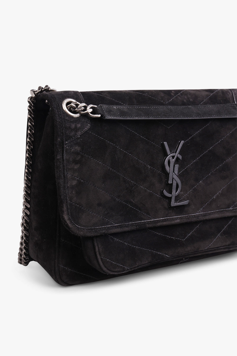 Black suede 2025 ysl bag