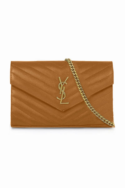 SAINT LAURENT MONOGRAMME QUILTED CHAIN WALLET STORM SILVER PARLOUR X –  Parlour X