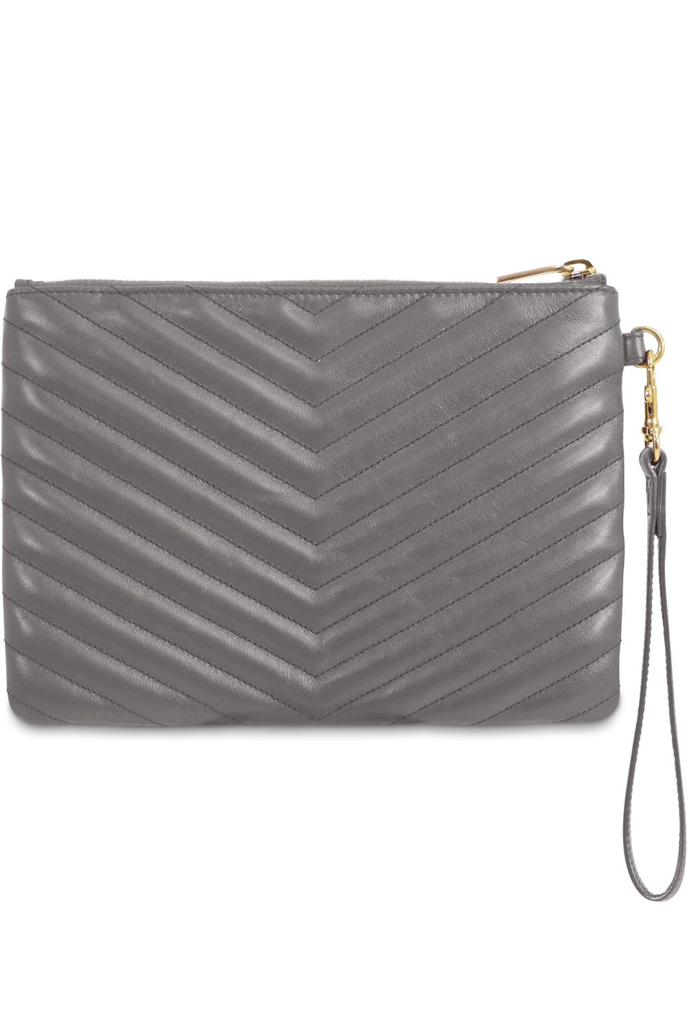 SAINT LAURENT SMALL MONOGRAMME QUILTED POUCH FOG GOLD PARLOUR X