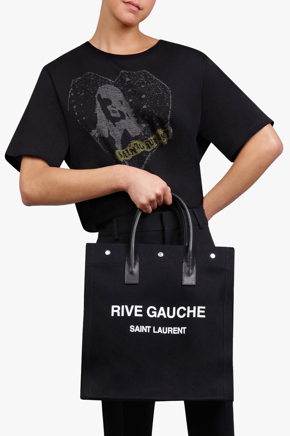 Rive gauche tote Saint Laurent Black in Cotton - 31844052