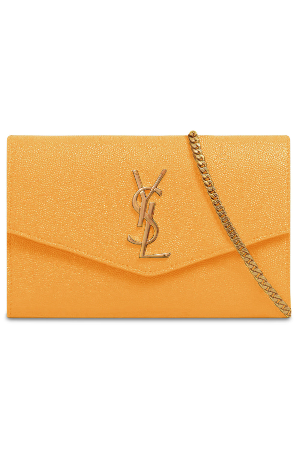 YSL Uptown Wallet on Chain with card holder  Grained Black Leather & Gold  Hardware 