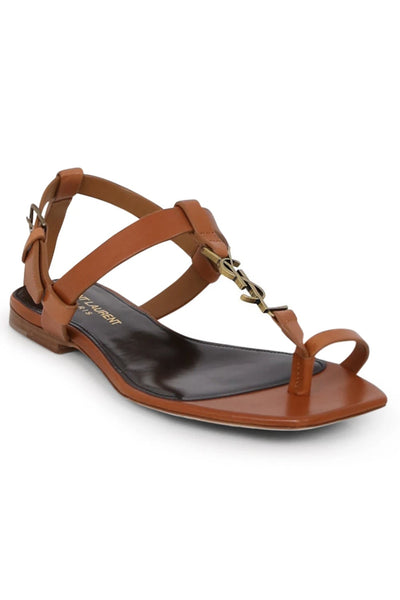 Cassandra sandals in vegetable-tanned leather | Saint Laurent | YSL.com