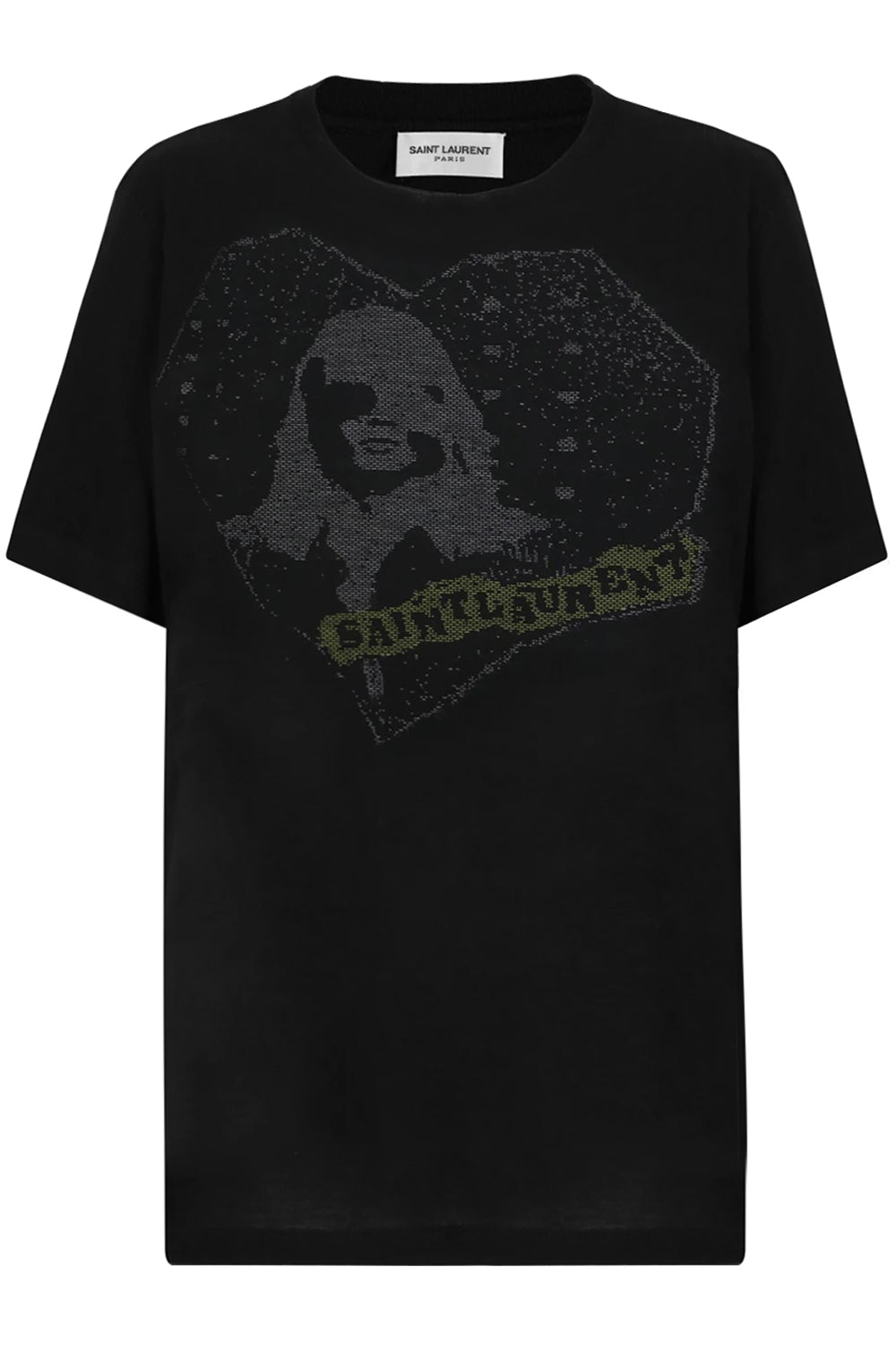 SAINT LAURENT HEART GRAPHIC T-SHIRT BLACK NEW SEASON ONLINE