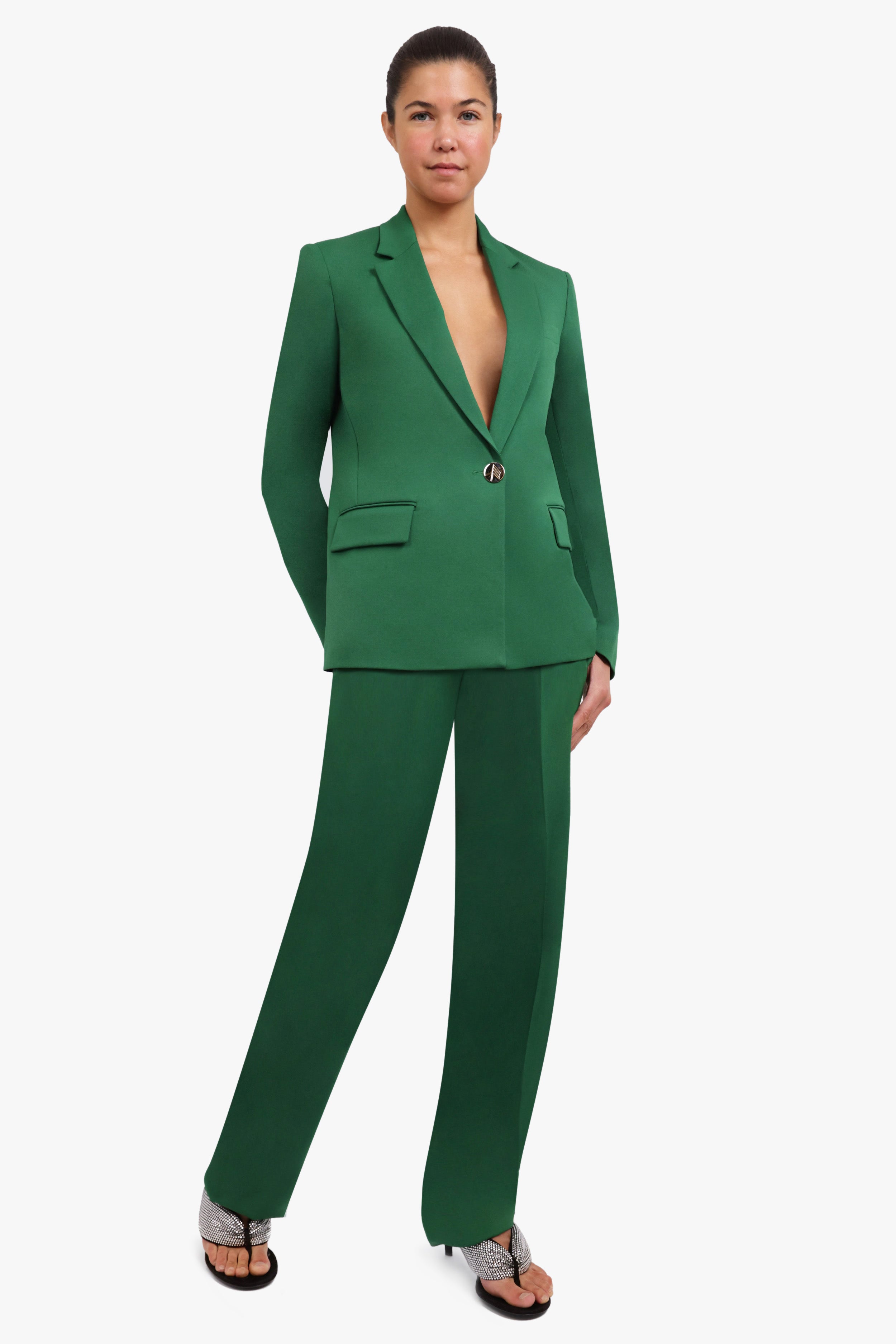 THE ATTICO BIANCA BLAZER EMERALD NEW SEASON PARLOUR X ONLINE