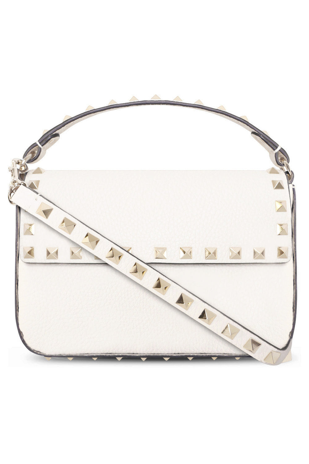 VALENTINO GARAVANI BAGS WHITE ROCKSTUD POUCH | LIGHT IVORY