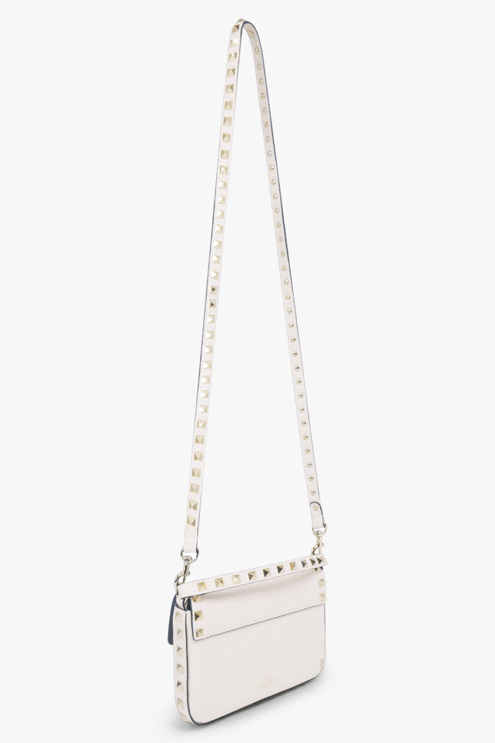 VALENTINO GARAVANI BAGS WHITE ROCKSTUD POUCH | LIGHT IVORY