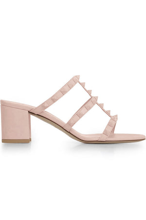 VALENTINO GARAVANI SHOES ROCKSTUD THREE STRAP 60MM MULE | ROSE CANNELLE