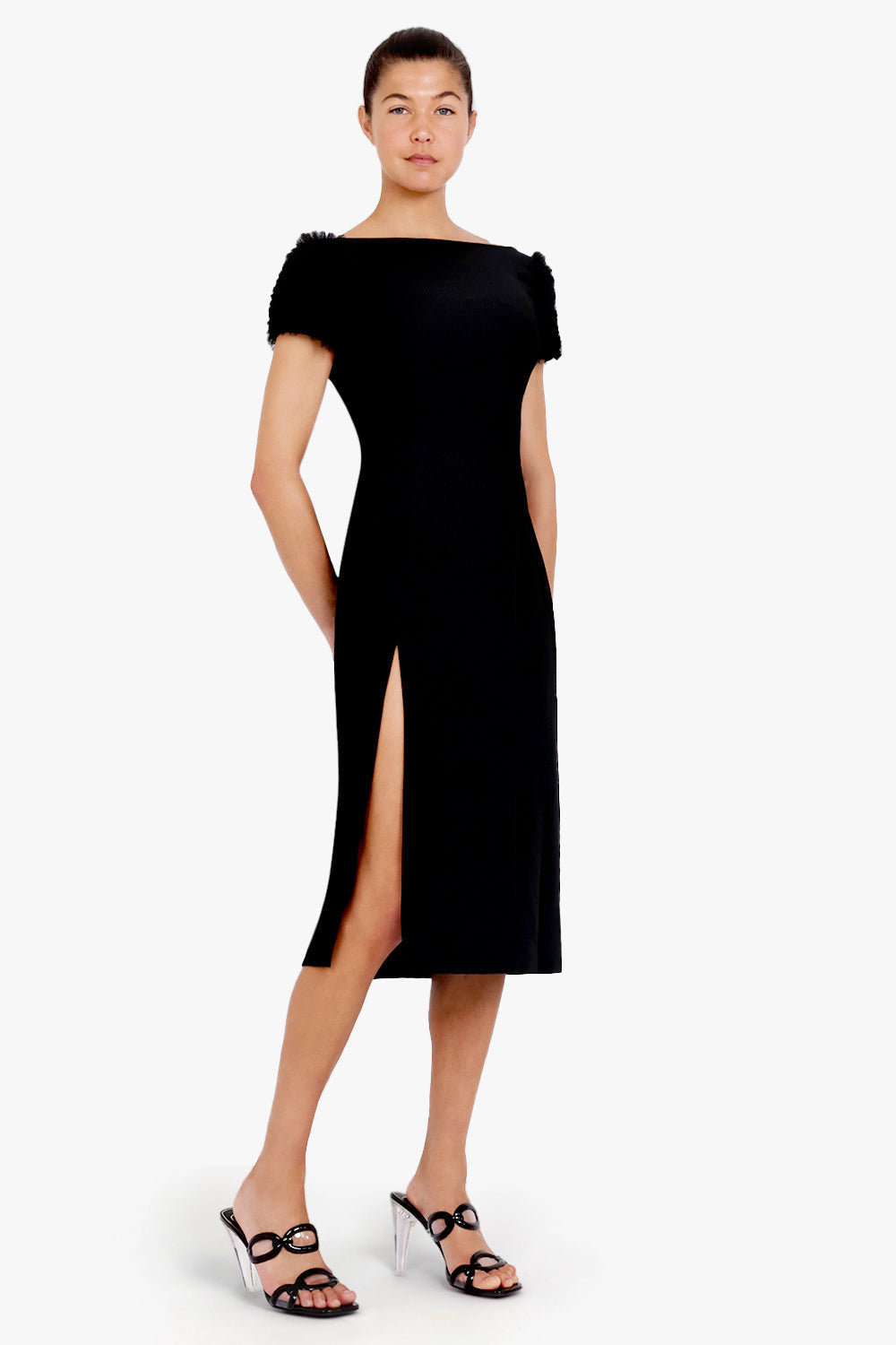 VIKTOR & ROLF RTW Daring Nights Split Dress | Houndstooth Black