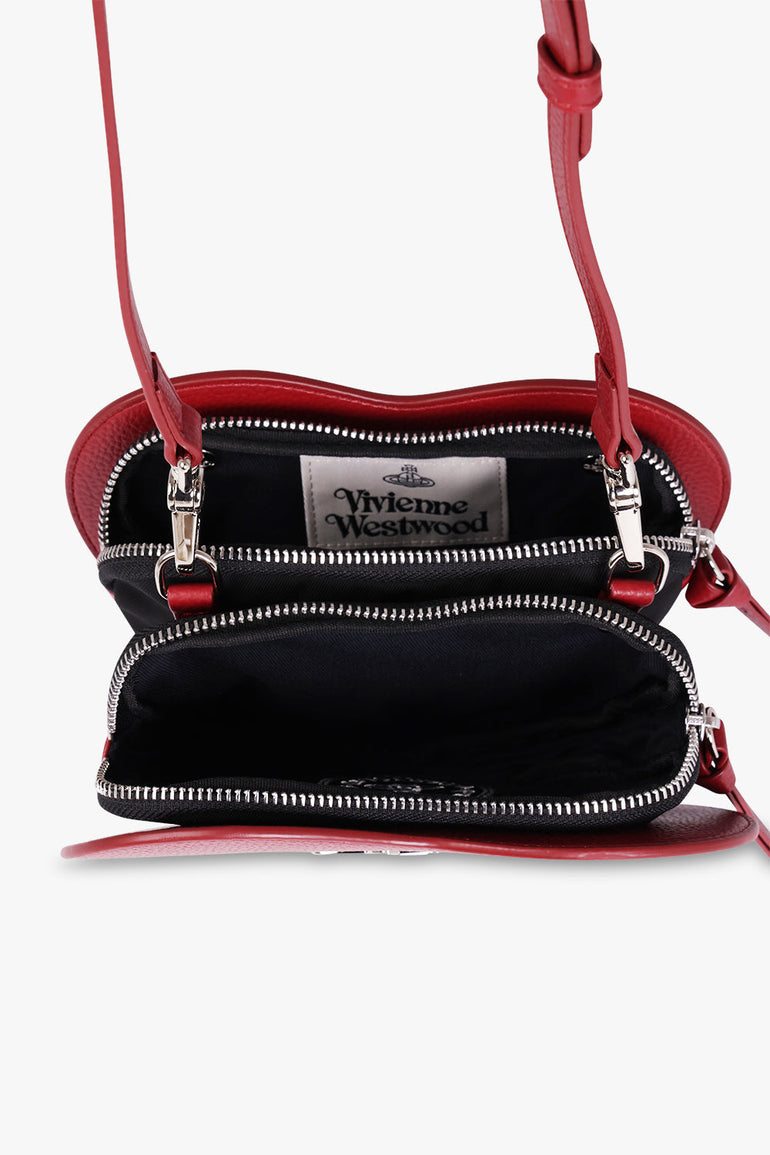 Louise Heart Crossbody Bag in RED
