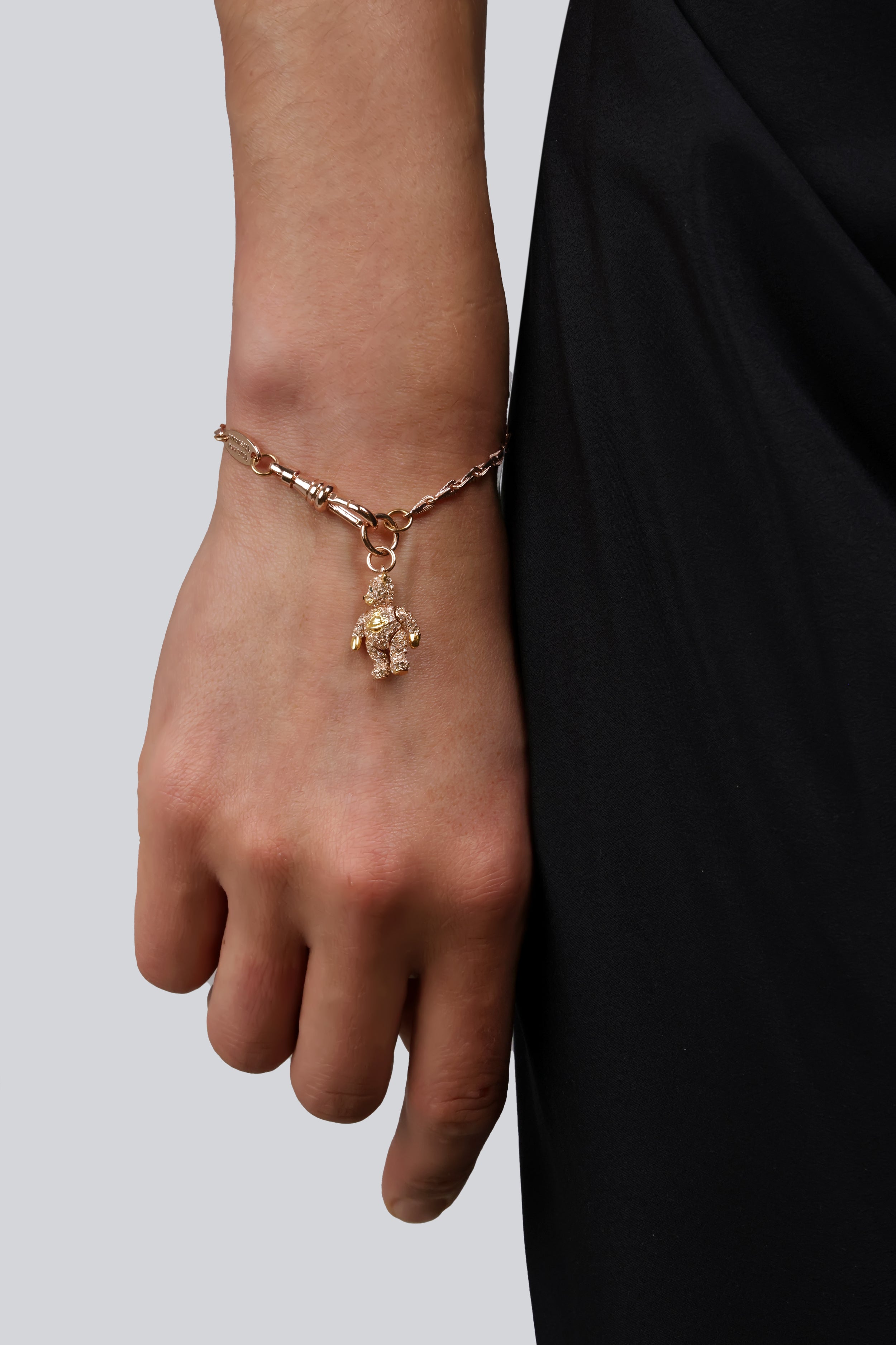 LITTLE PAVE TEDDY BRACELET | PINK GOLD