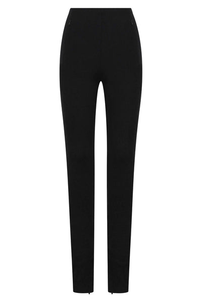 Cool Retro Studded Zippered Black Leggings OSFM by Soho Lady